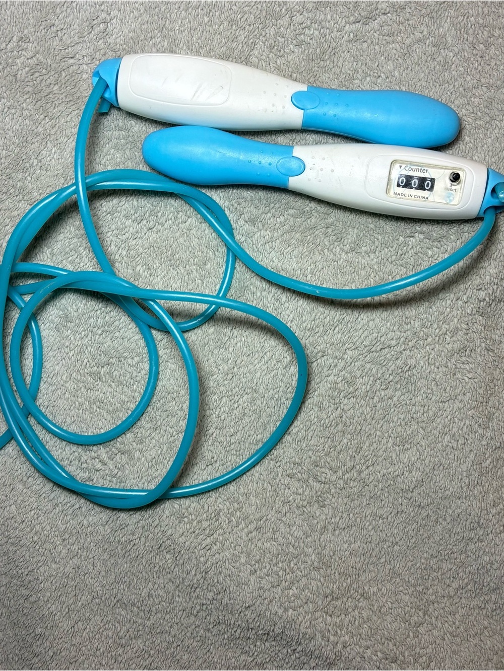 Unbranded Blue and White Jump Rope with Built-in Counter